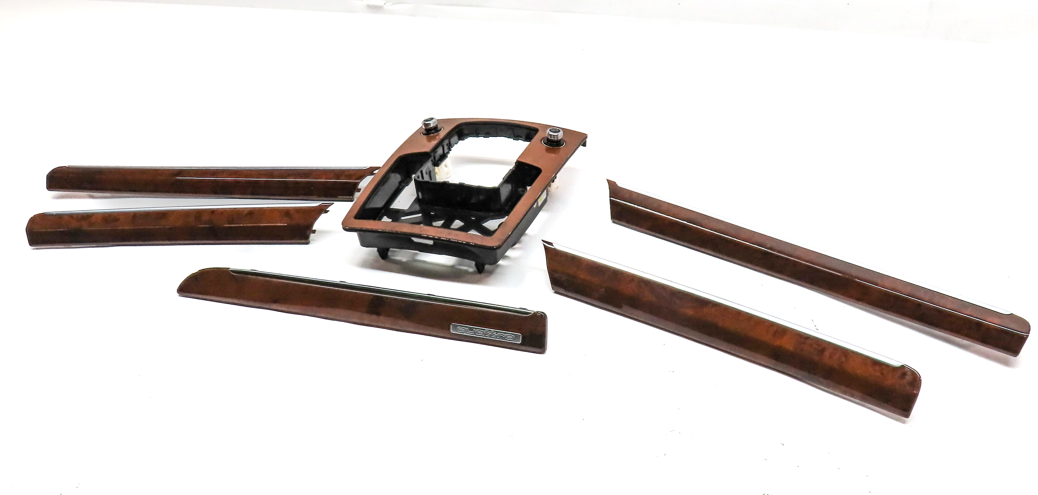 2014 AUDI Q7 (4L) INTERIOR DASH DOOR CENTER CONSOLE WOOD TRIM SET/6 (Walnut) — exact item pictured